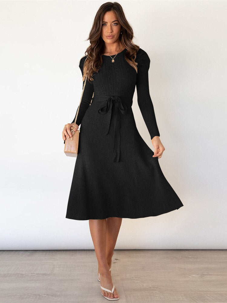 Knitted jurk met lange mouwen
