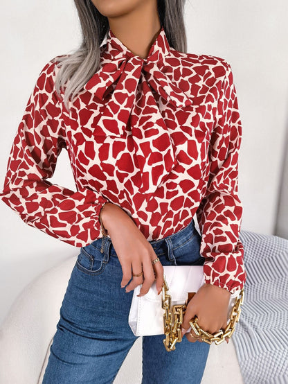 Rood/wit blouse met strik