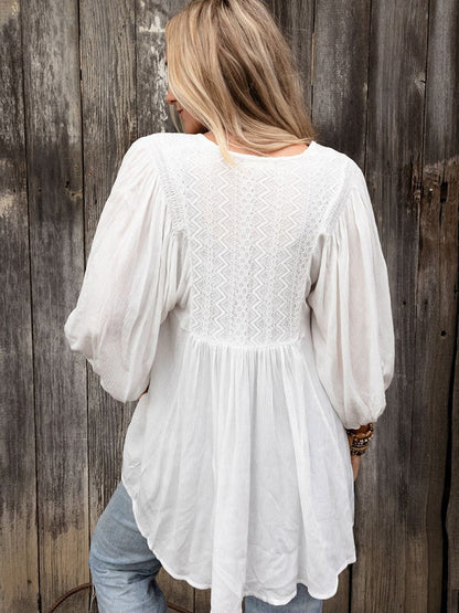 Wit blouse met borduursel