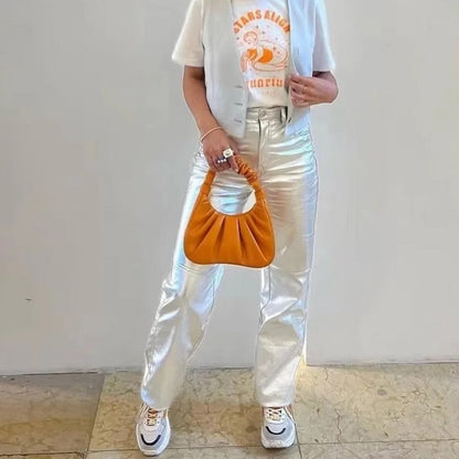 Zilverkleurige broek