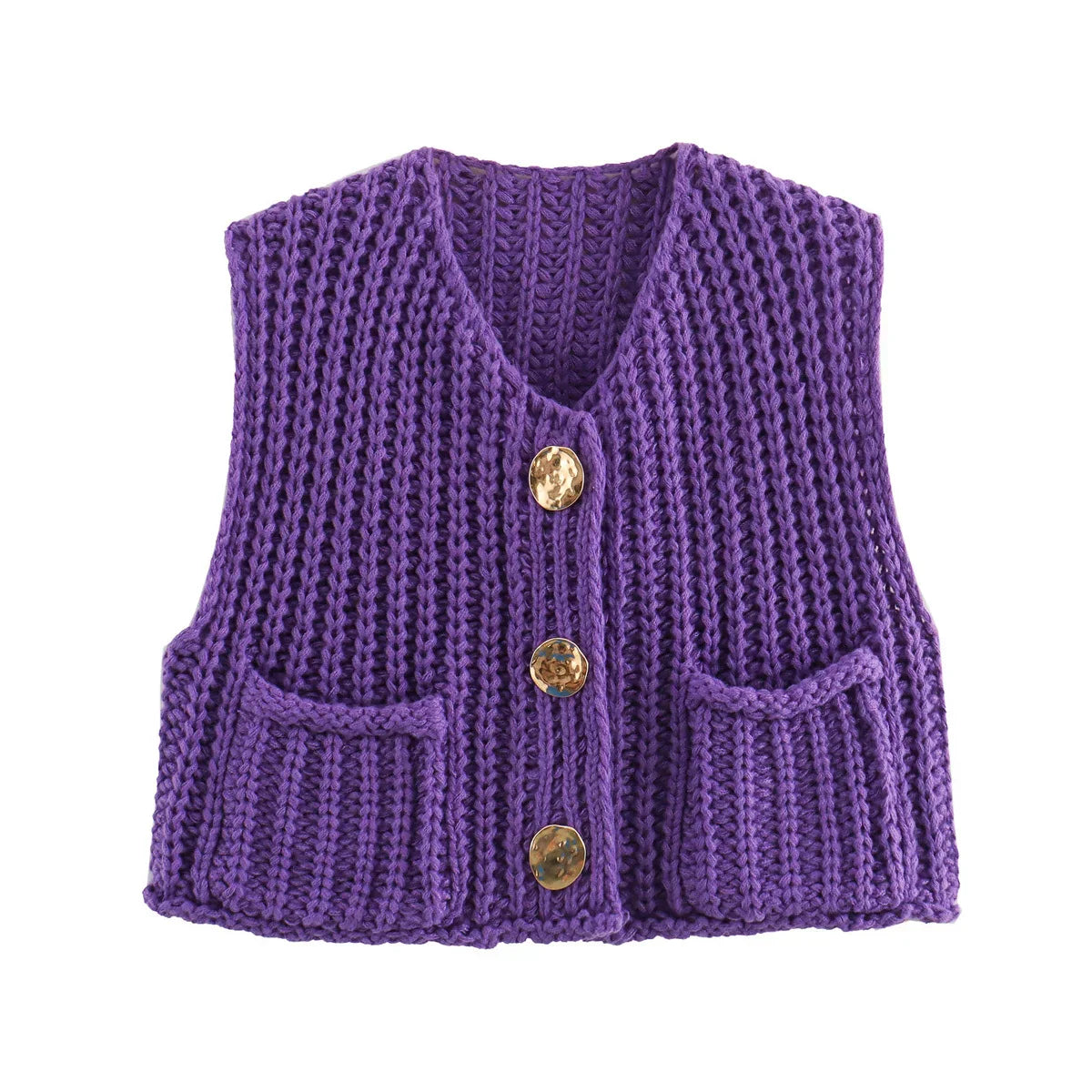 Celina Gebreide Cardigan | Elegant gebreid mouwloos vest met knopen voor dames