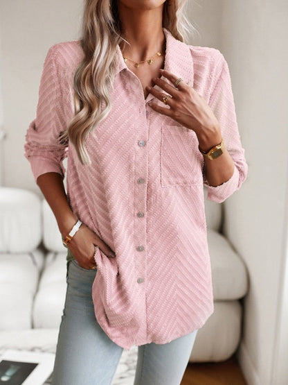 Roze blouse met patroon