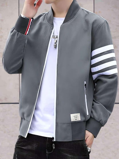 Sean - casual varsity jack met opstaande kraag en ritssluiting over de hele lengte