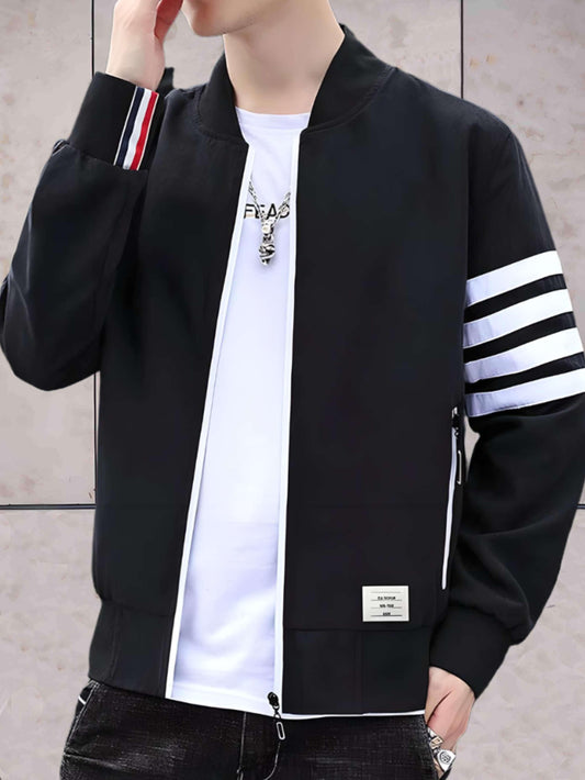 Sean - casual varsity jack met opstaande kraag en ritssluiting over de hele lengte