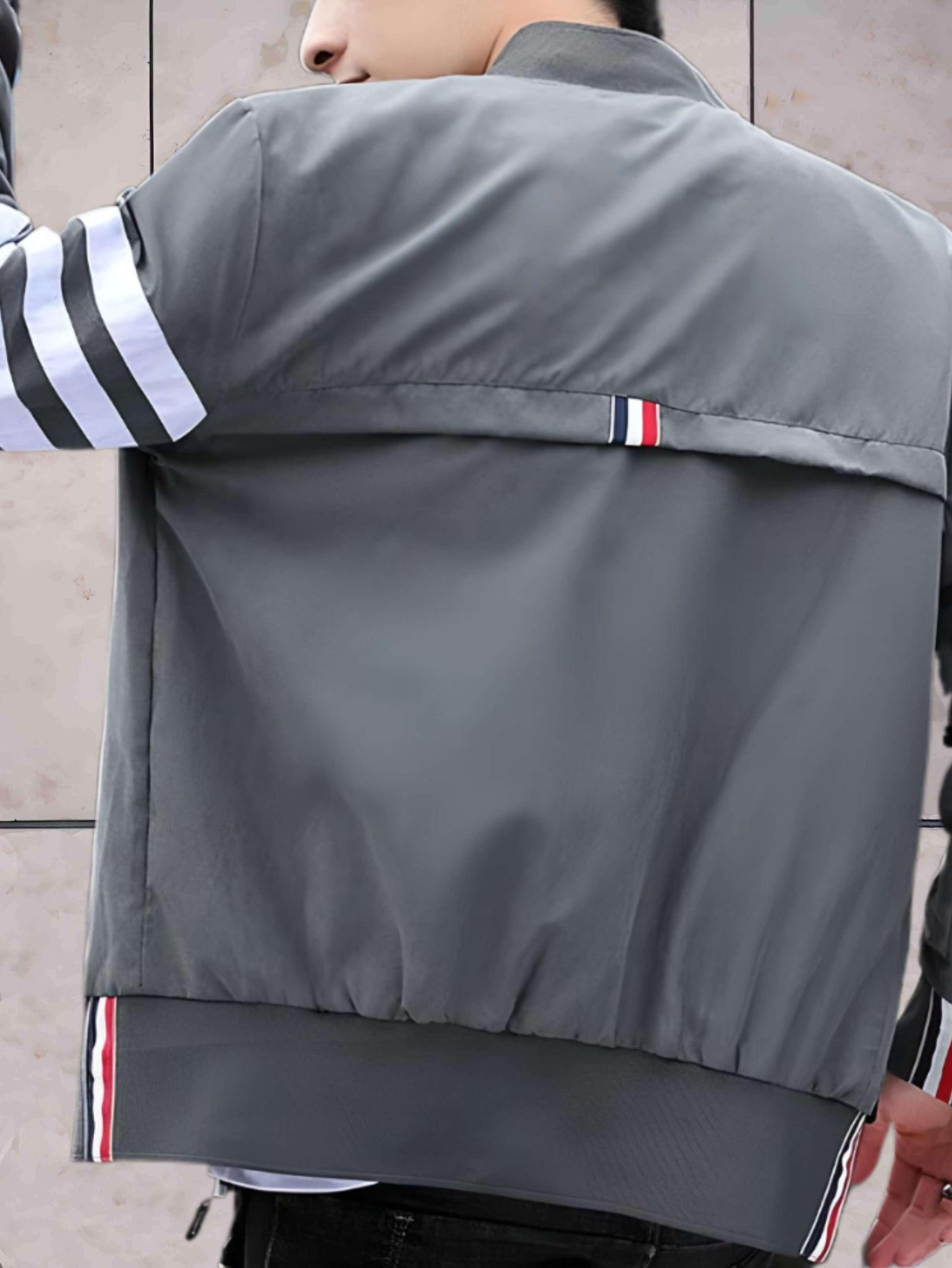 Sean - casual varsity jack met opstaande kraag en ritssluiting over de hele lengte