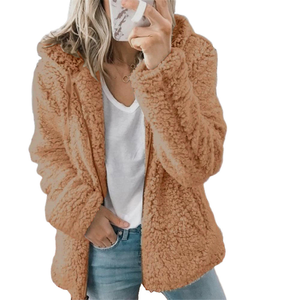 Wilda - Elegante beren teddybontjas: zachte fleecejas met zakken en ritssluiting