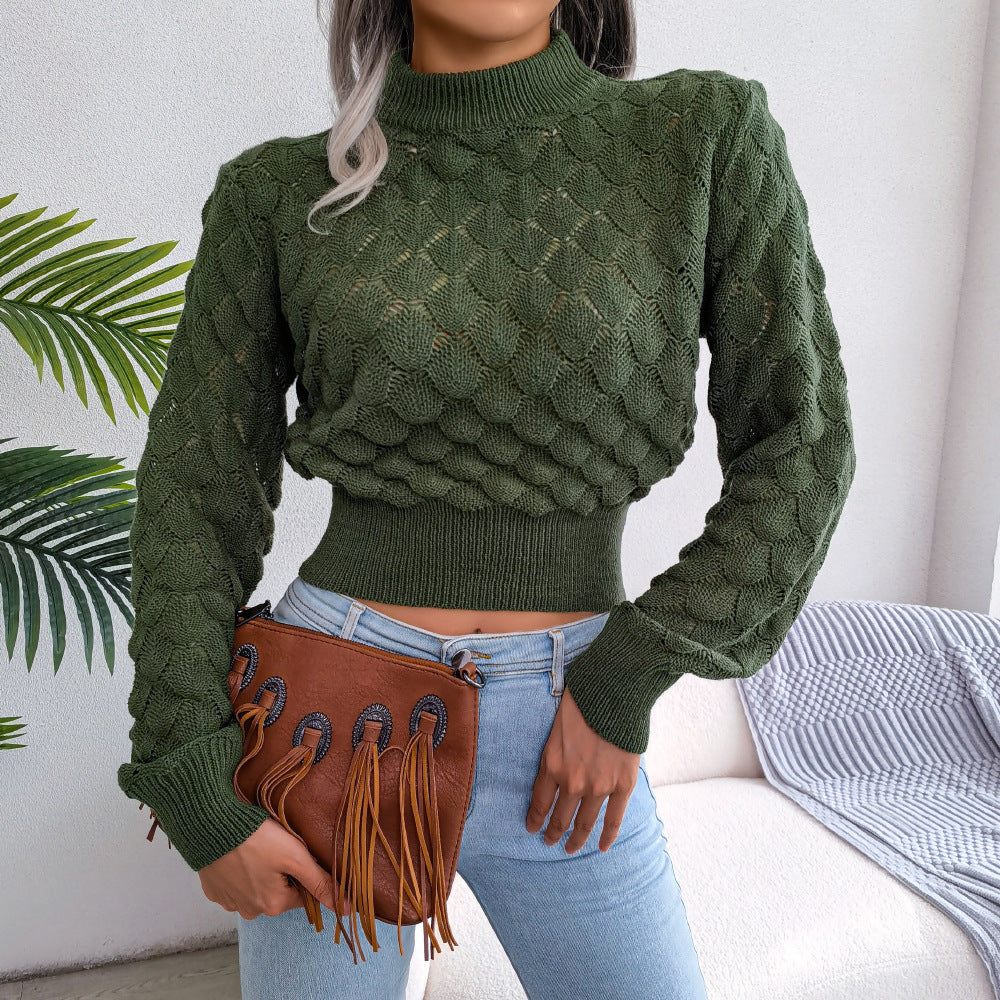 Groene cropped trui