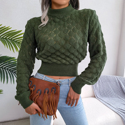 Groene cropped trui