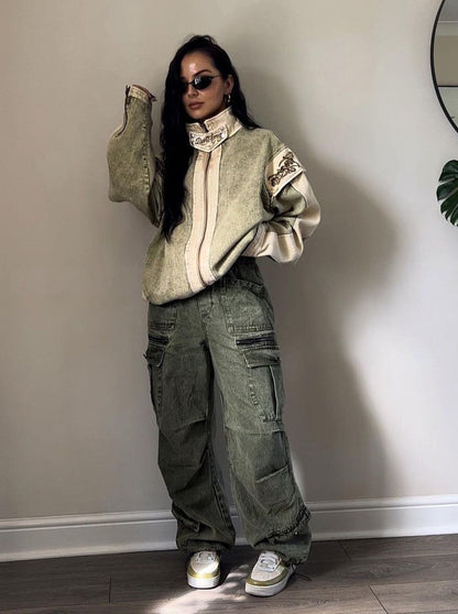 Antonella - Losvallende Cargo Jeans met Trekkoord