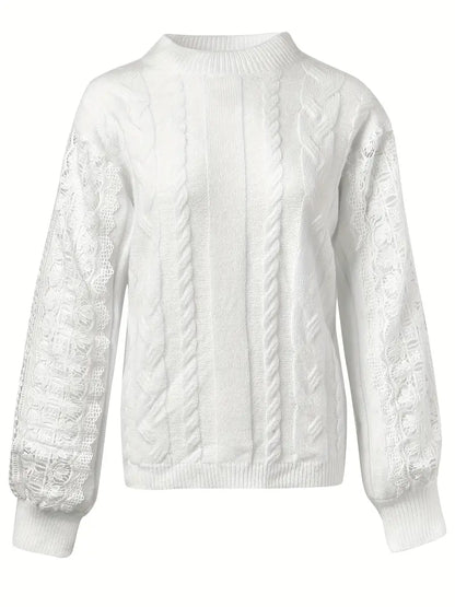 Alayá Coltrui | Stijlvolle Gebreide Sweater met Kanten Detail voor Dames