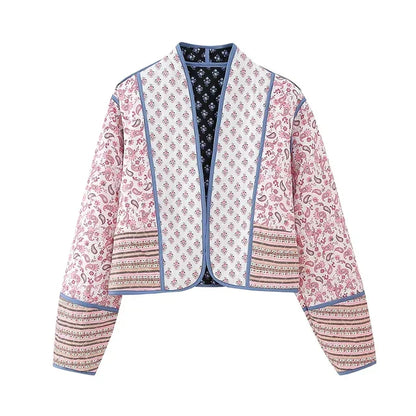 Elowen - Vintage patchwork Damen Blumenjacke