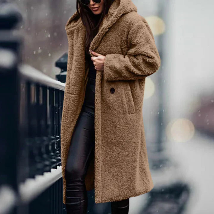 Cantelle Fleece Jas | Trendy lange polar fleece mantel voor dames