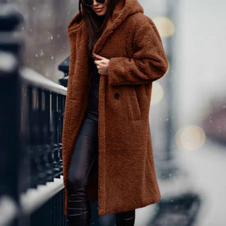 Cantelle Fleece Jas | Trendy lange polar fleece mantel voor dames