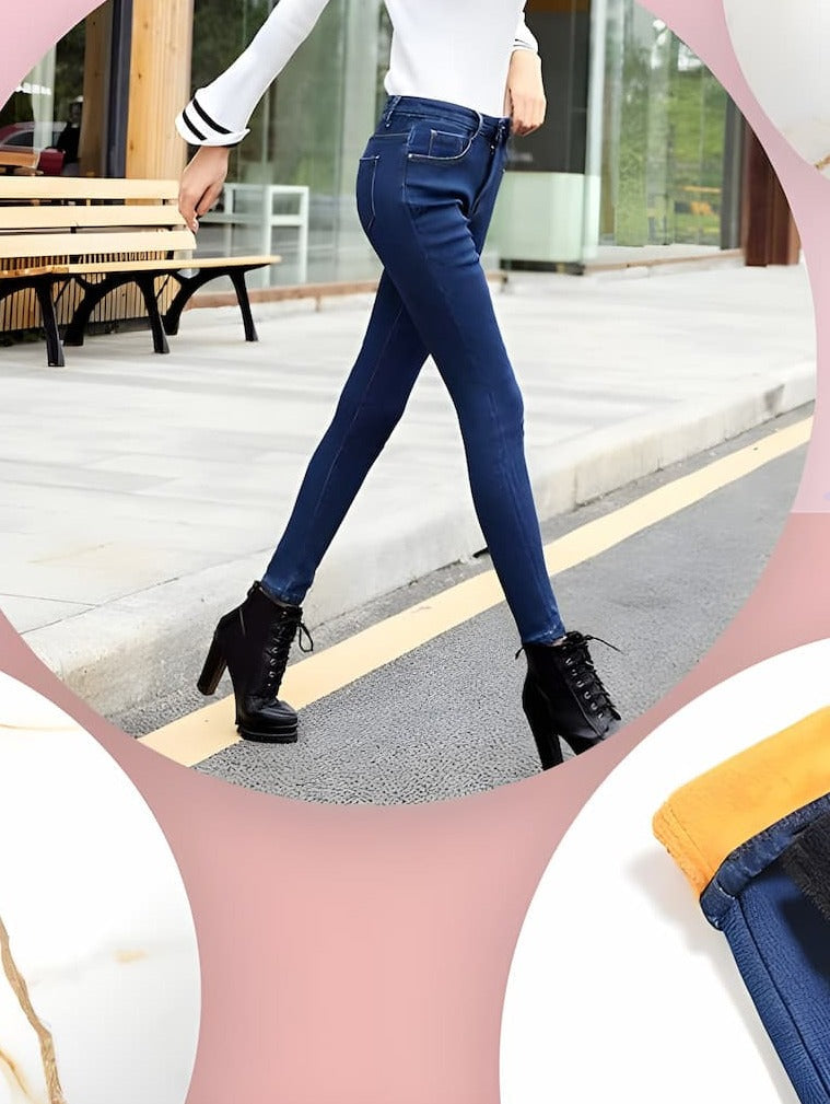 Alisha | Warme fleece spijkerbroek