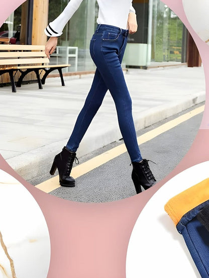 Alisha | Warme fleece spijkerbroek