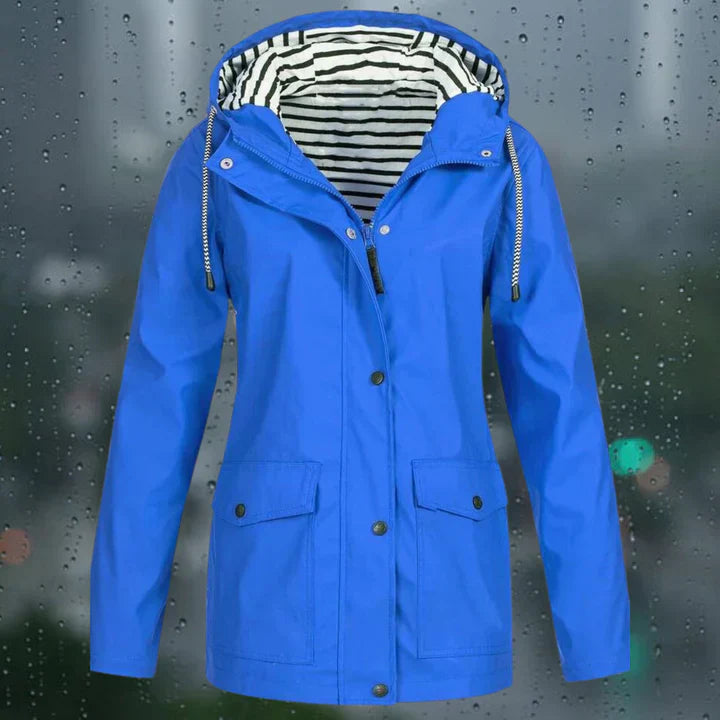 Lorena - Casual jas met lange mouwen en capuchon Windjack trenchcoat