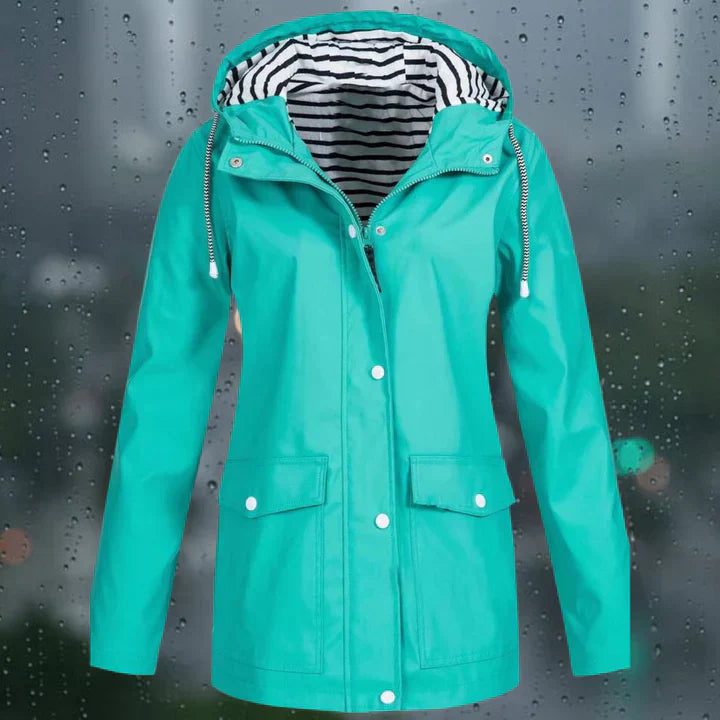 Lorena - Casual jas met lange mouwen en capuchon Windjack trenchcoat