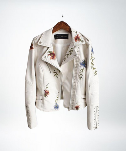 ModeParisienne® Rosa - Dames Florale Leren Jas