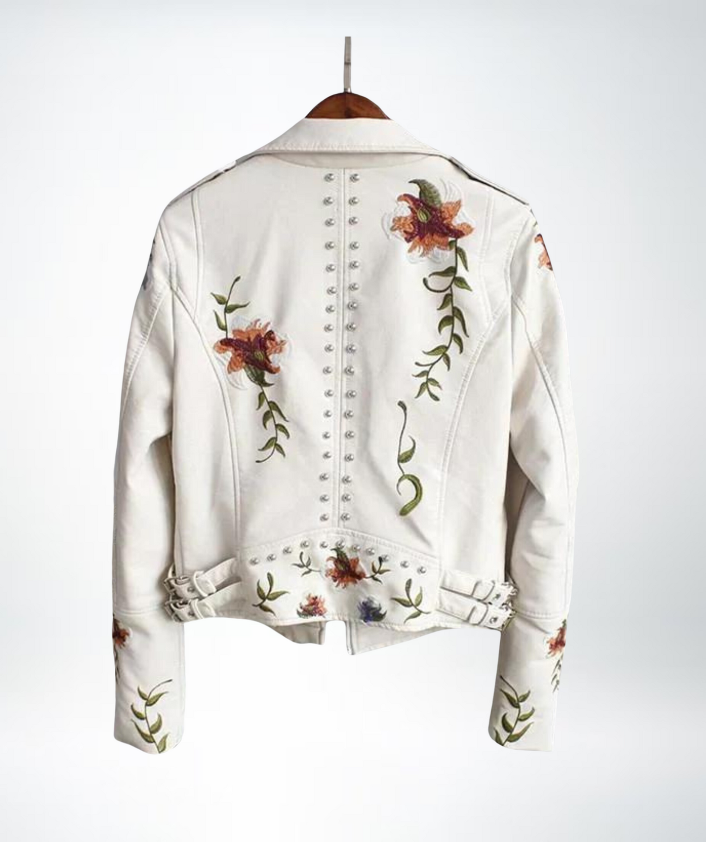 ModeParisienne® Rosa - Dames Florale Leren Jas