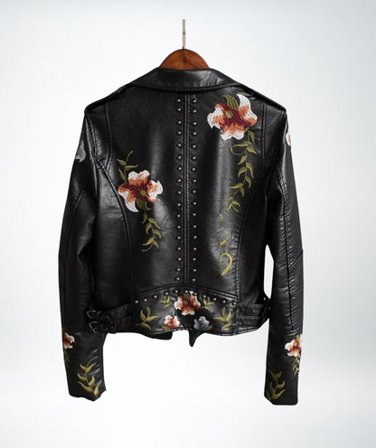 ModeParisienne® Rosa - Dames Florale Leren Jas