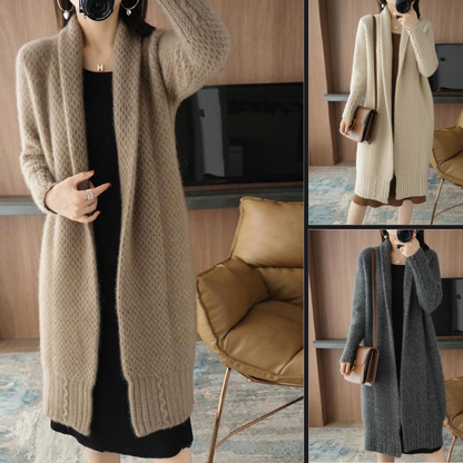 Anna Feld Cardigan | Elegant lang damesvest met kabelpatroon