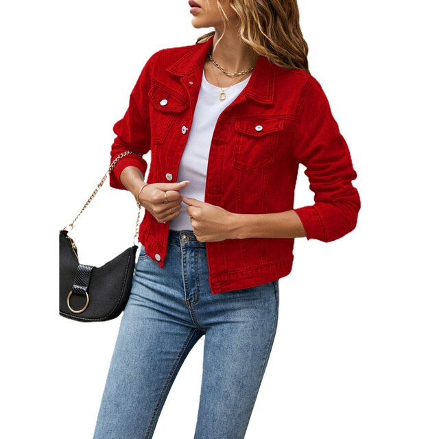 Cindy - Denim Jas Casual denim-look jasje voor vrouwen