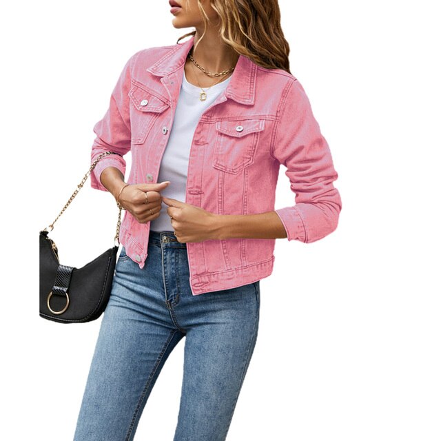 Cindy - Denim Jas Casual denim-look jasje voor vrouwen