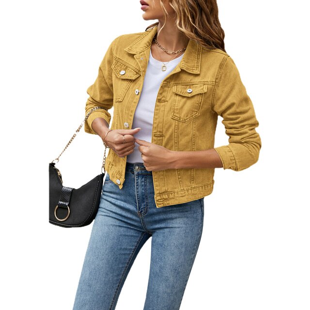 Cindy - Denim Jas Casual denim-look jasje voor vrouwen