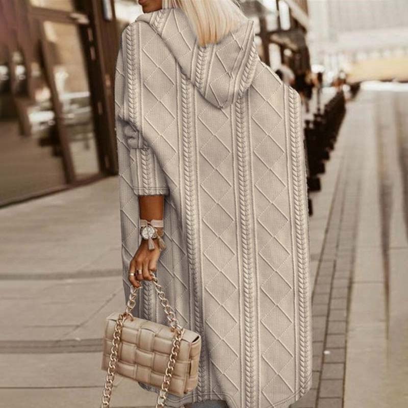 Annele Dekker Cardigan | Warm gebreid lang vest met capuchon voor dames