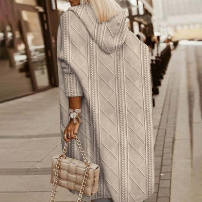 Annele Dekker Cardigan | Warm gebreid lang vest met capuchon voor dames