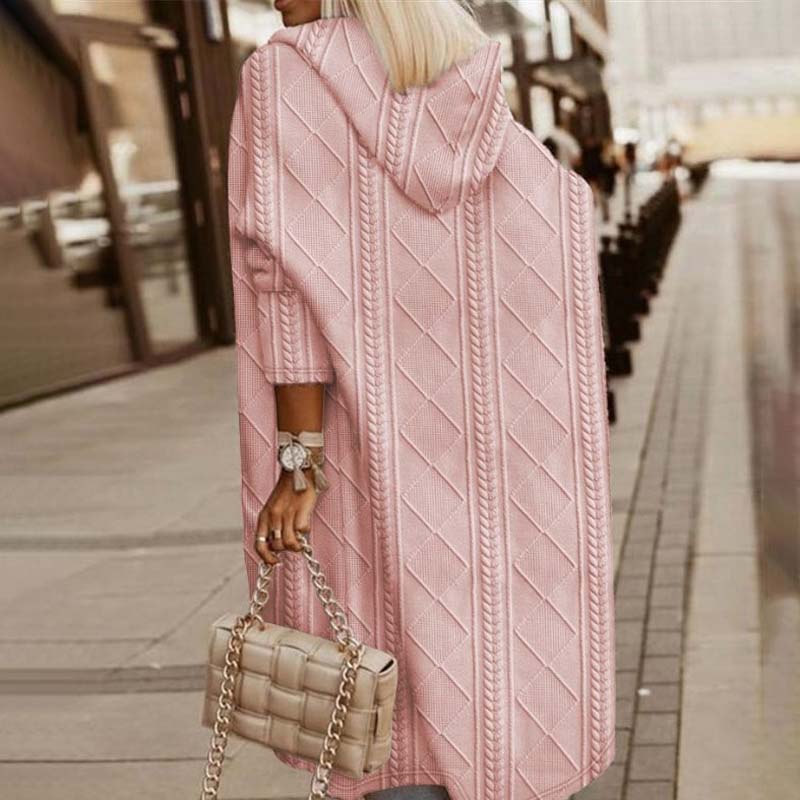 Annele Dekker Cardigan | Warm gebreid lang vest met capuchon voor dames