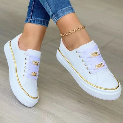 Mila - Damessneakers Chique Gouden Accent