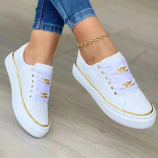 Mila - Damessneakers Chique Gouden Accent