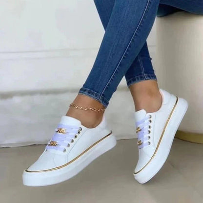 Mila - Damessneakers Chique Gouden Accent
