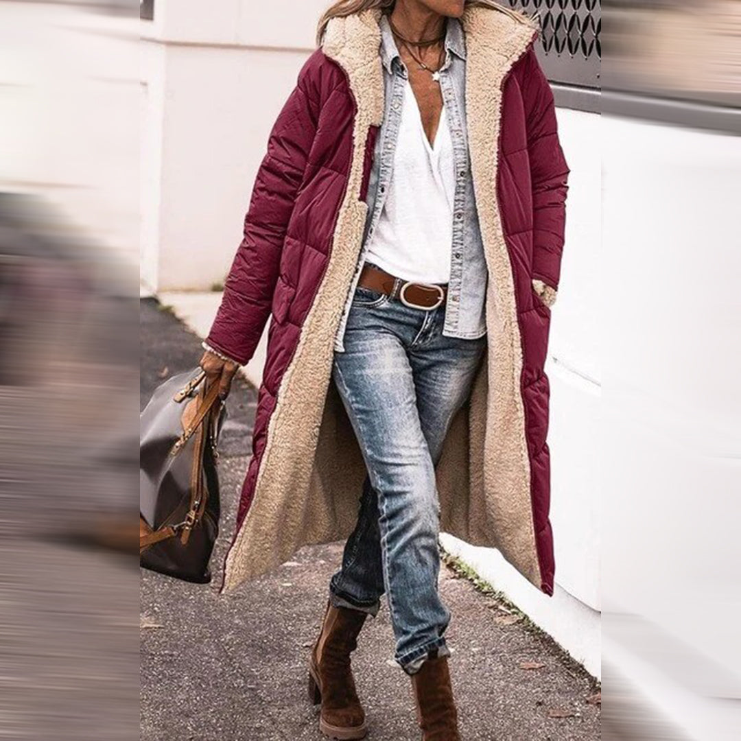 Half lang dames winterjas taup - Leather City