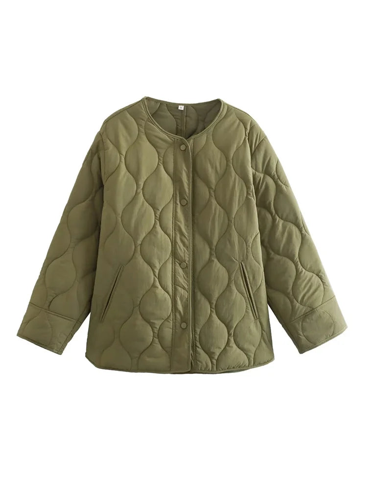 Mattye - Gewatteerde oversized jas met drukknopen