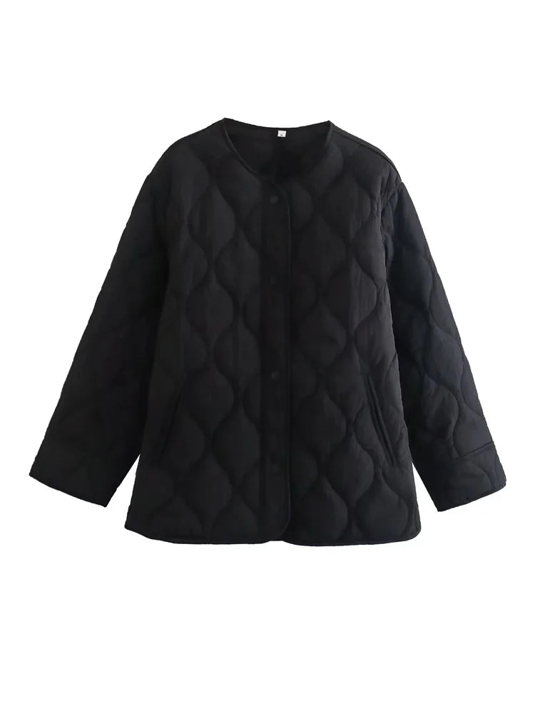 Mattye - Gewatteerde oversized jas met drukknopen