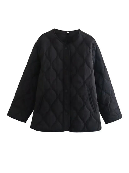 Mattye - Gewatteerde oversized jas met drukknopen