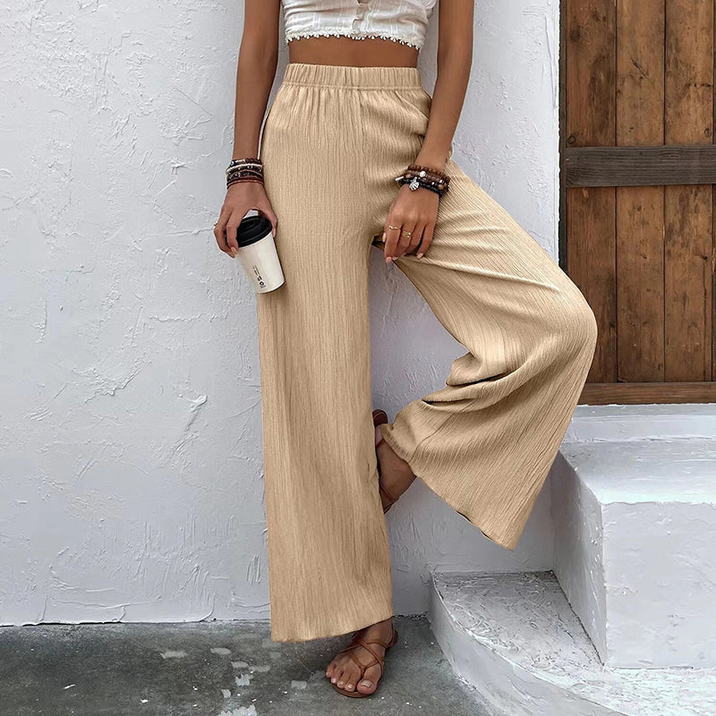Casual broek met wijde pijpen