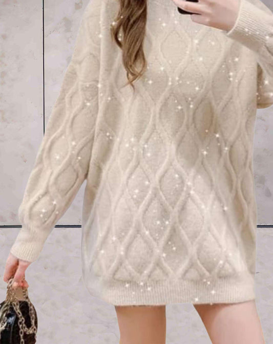 Yana | Elegante gebreide trui met ronde hals en glitters