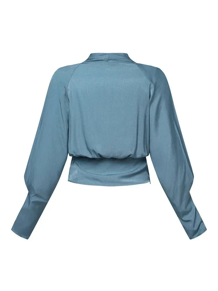 Freida - Damesblouses met V-hals en pofmouwen