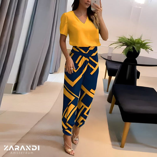 Mae - Trendy Blouse en Broek Set