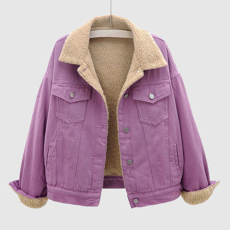 Velvet Denim Jacket - Stijlvol, Warm & Functioneel