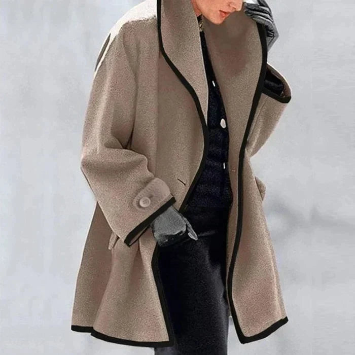 Jocelyn - Chique en Stijlvolle Herfst Wolmantel met Capuchon voor Vrouwen