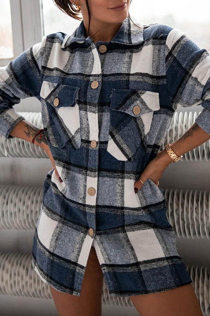 Sophie | Trendy Geruite Overhemdblouse