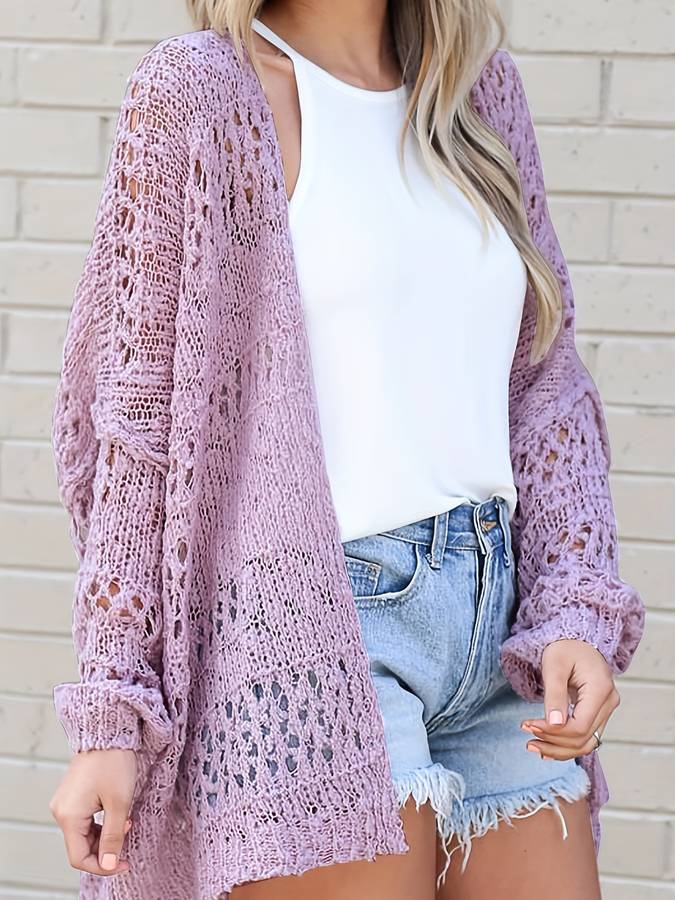 Gehaakt lang vest in boho stijl