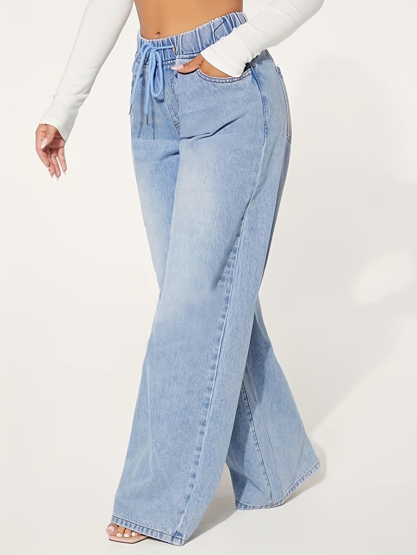 Blauwe Baggy Jeans met koord - Sophia