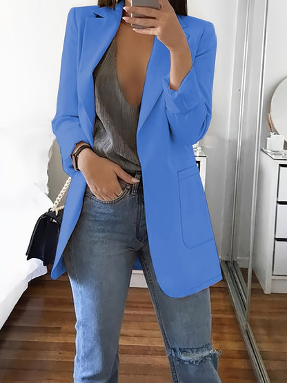 Effen gekleurde blazer met open voorkant - Grace