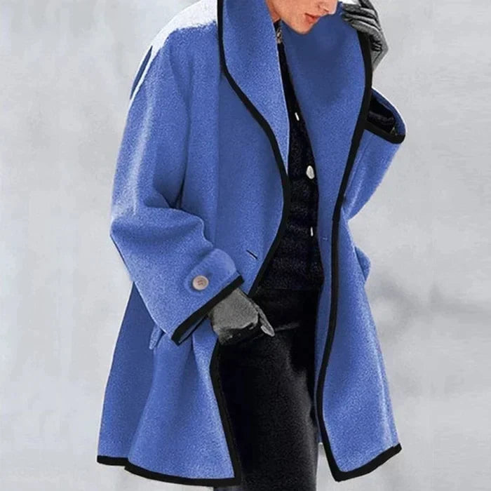 Jocelyn - Chique en Stijlvolle Herfst Wolmantel met Capuchon voor Vrouwen