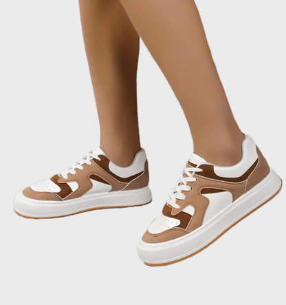 Nona - Meerkleurige sneakers met veters en patroonontwerp